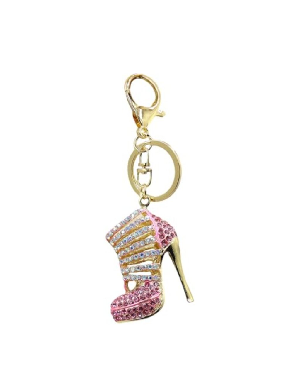 Rhinestone High Heel Keychain Crystal Purse Charm Keyring